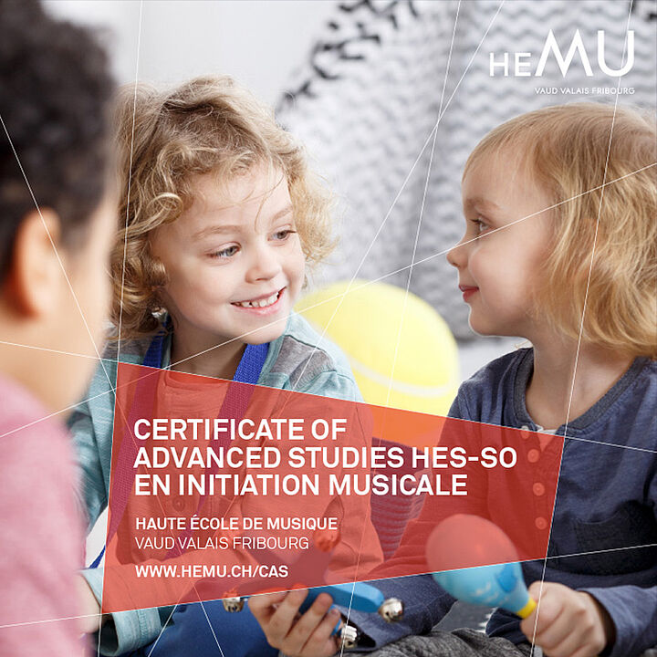 Inauguré en septembre 2020, l'HEMU propose un CAS ouvert aux musiciens pédagogues de la musique afin de parfaire ou compléter leurs compétences en matière d’initiation musicale. Les inscriptions sont ouvertes jusqu'au 15 décembre 2024.
