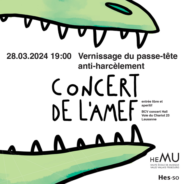Le vernissage du projet, soutenu par la HES-SO, aura lieu le jeudi 28 mars avec le concert des étudiantes de l’AMEF.  